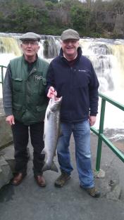 Gerry McHugh with his 13.5lb fish caught on the fly